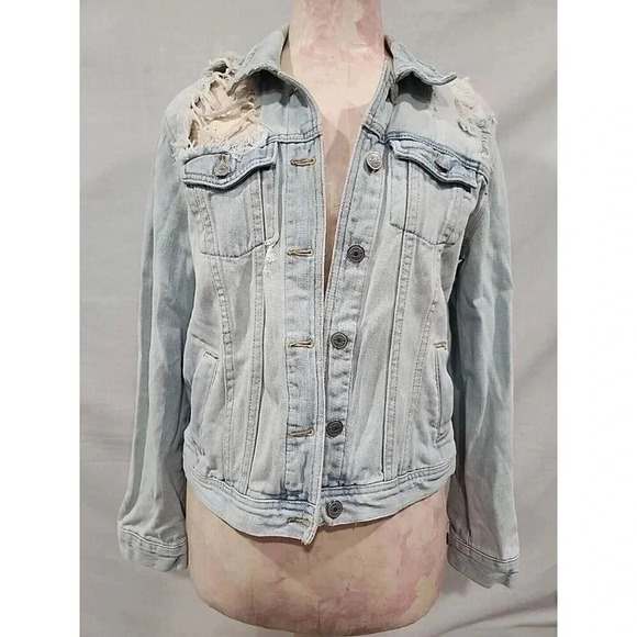 Brandy Melville Distressed Denim Jean Jacket - Picture 1 of 9
